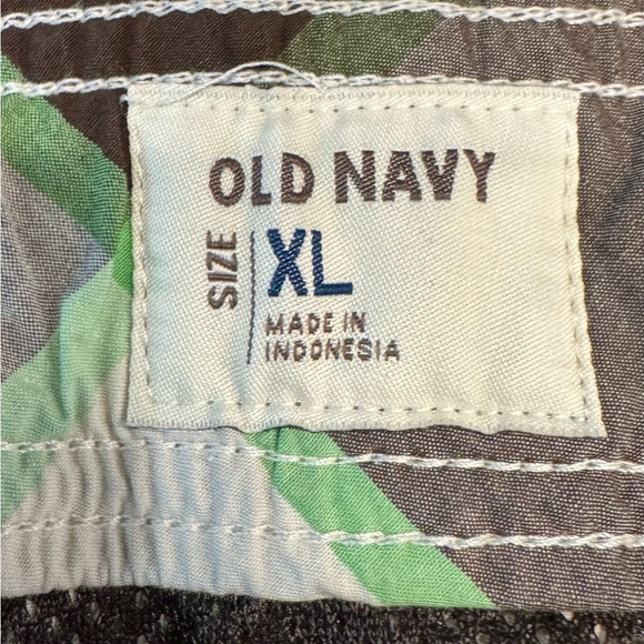 Old Navy Mens XL Swim Board Shorts Mesh Lined Orange Plaid Cargo Pocket Swimsuit - Picture 7 of 10